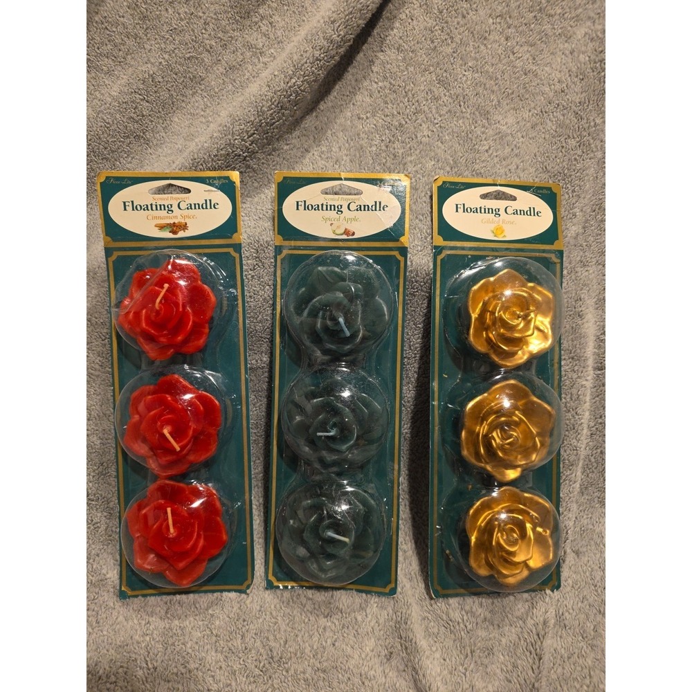 Flora Lite Floating Scented Candles Cinnamon Spice Spiced Apple Gilded Rose